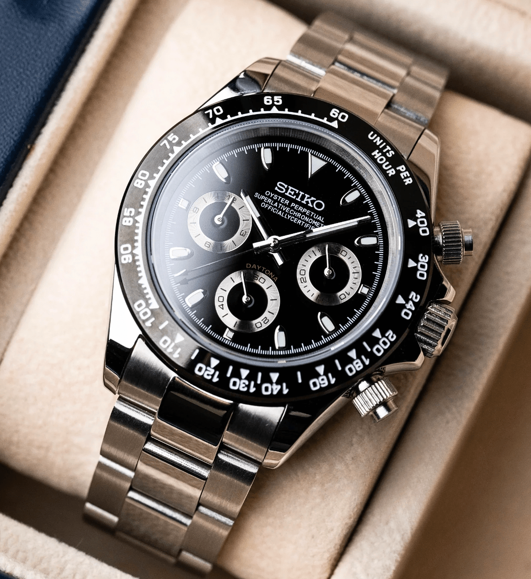 Seiko Mod Daytona Black - Watches By Cody