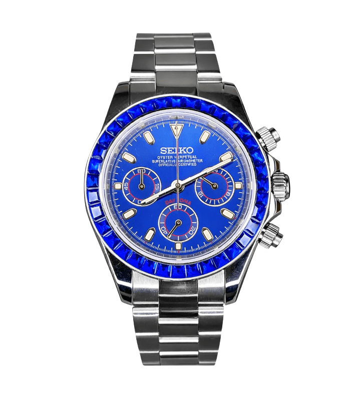 Seiko Mod Daytona Blue Diamond - Watches By Cody