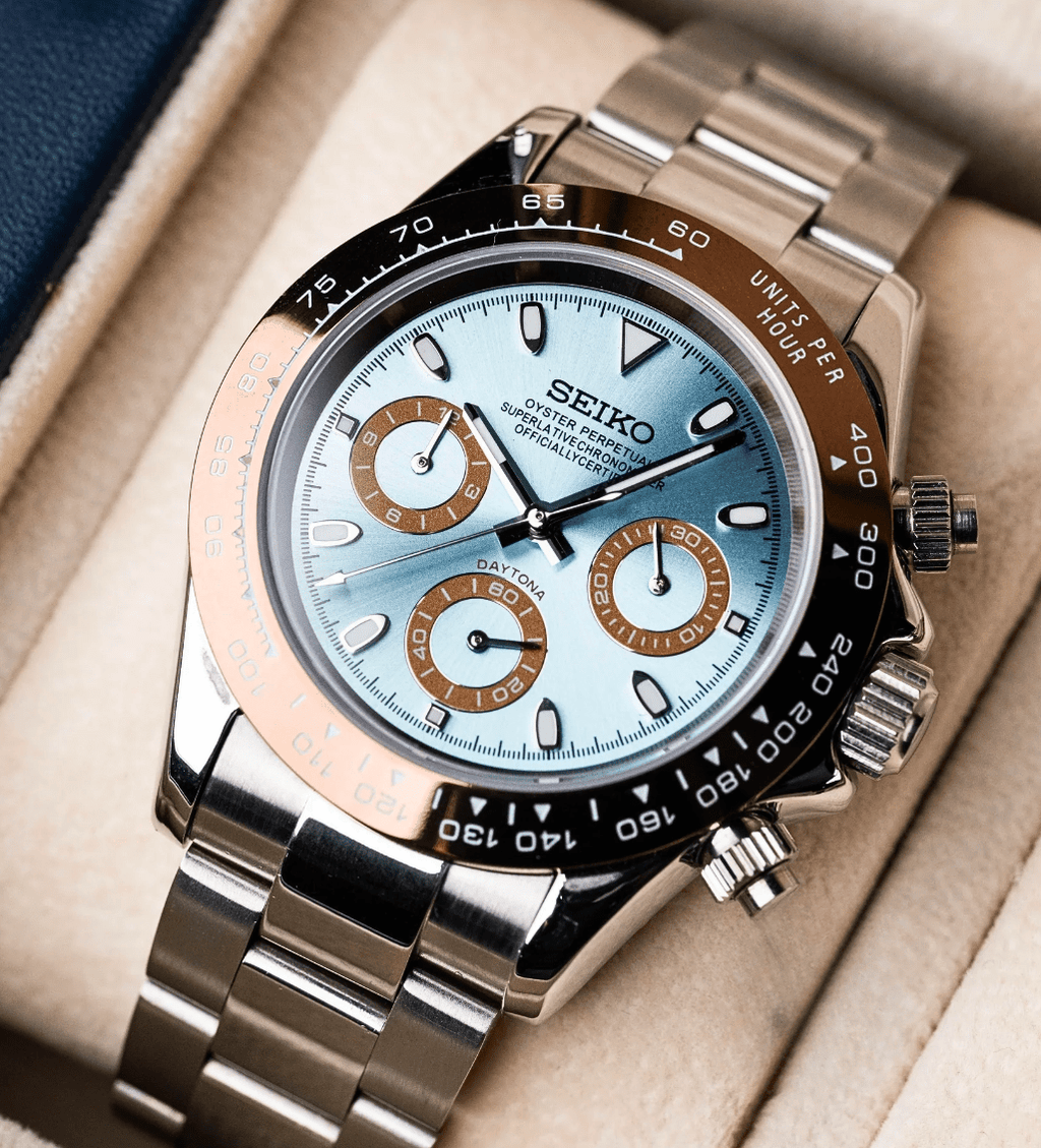 Seiko Mod Daytona Brown Blue - Watches By Cody