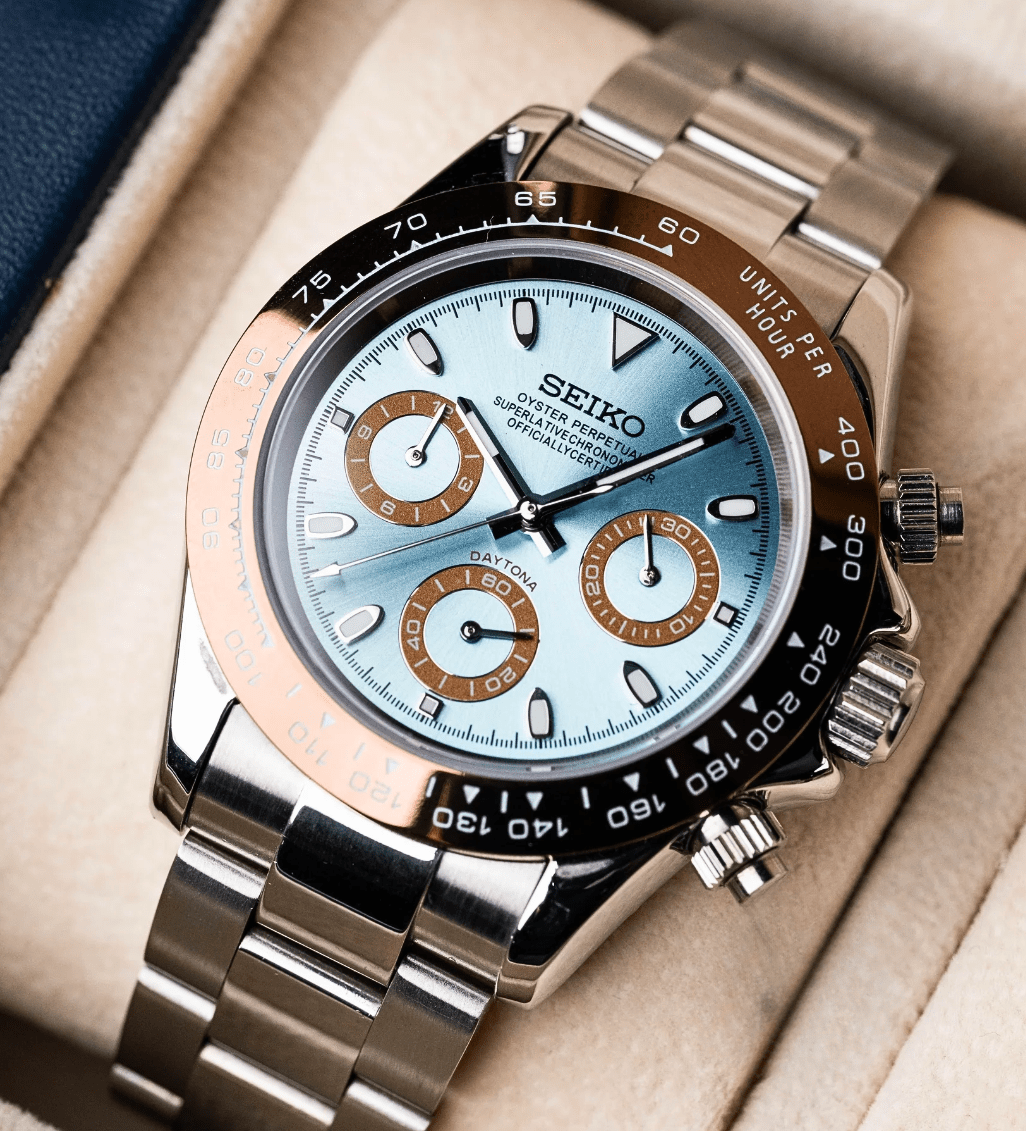 Seiko Mod Daytona Brown Blue - Watches By Cody