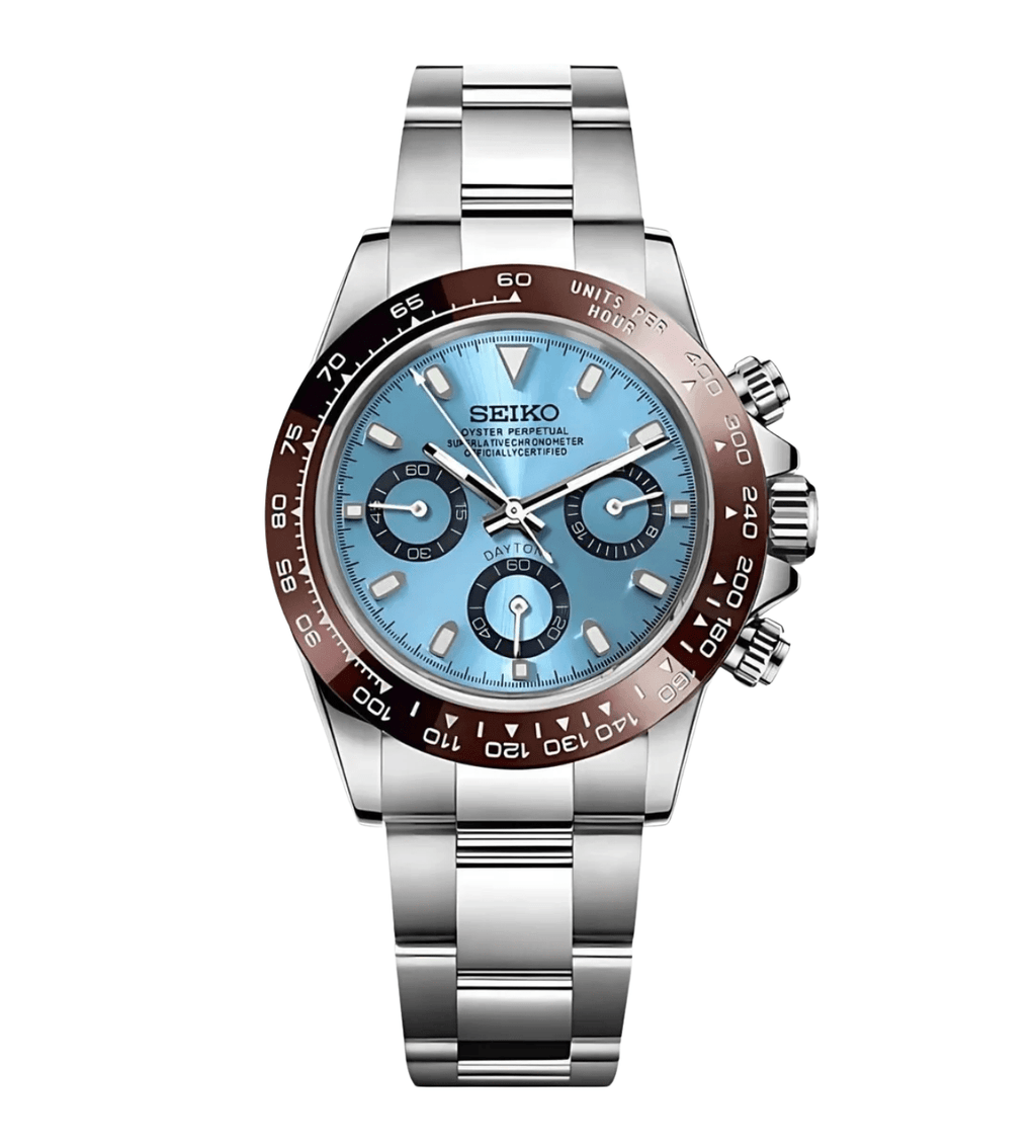 Seiko Mod Daytona Brown Blue - Watches By Cody