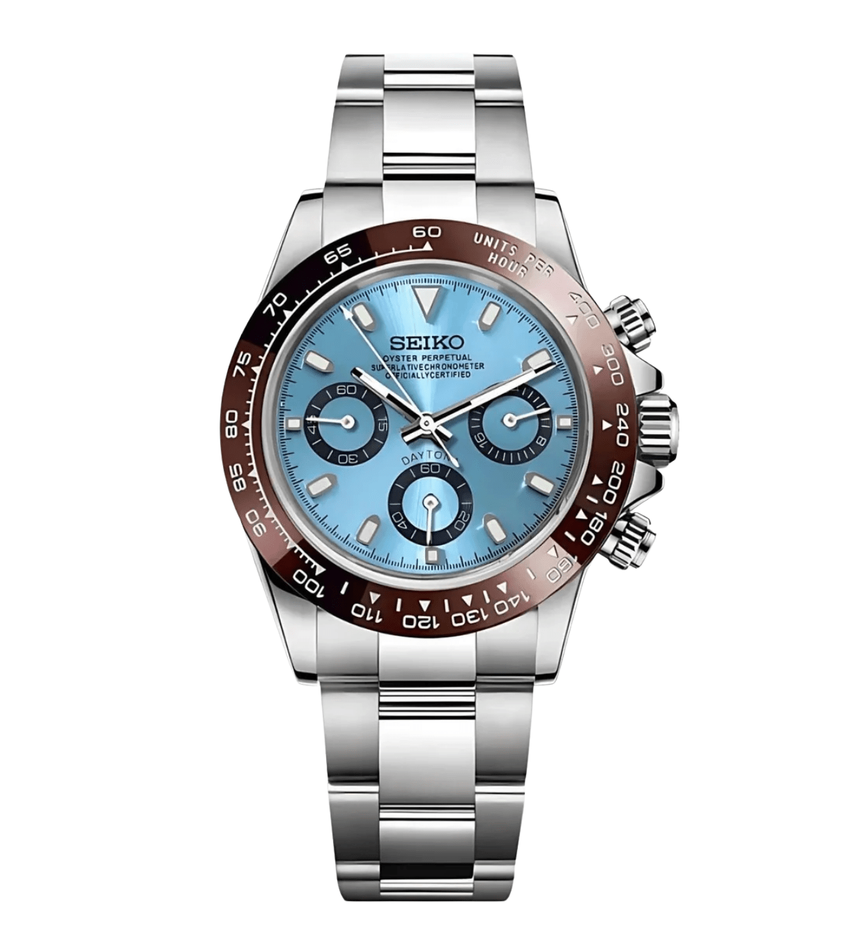 Seiko Mod Daytona Brown Blue - Watches By Cody