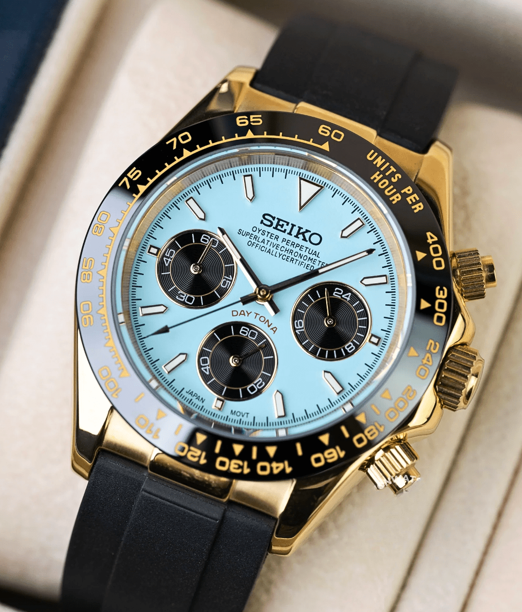 Seiko Mod Daytona Gold Tiffany - Watches By Cody