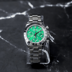 Seiko Mod Daytona Platinum Green - Watches By Cody