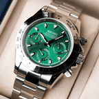 Seiko Mod Daytona Platinum Green - Watches By Cody