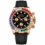 Seiko Mod Daytona Rainbow Rose Gold - Watches By Cody