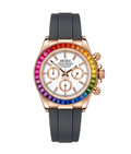 Seiko Mod Daytona Rainbow White - Watches By Cody