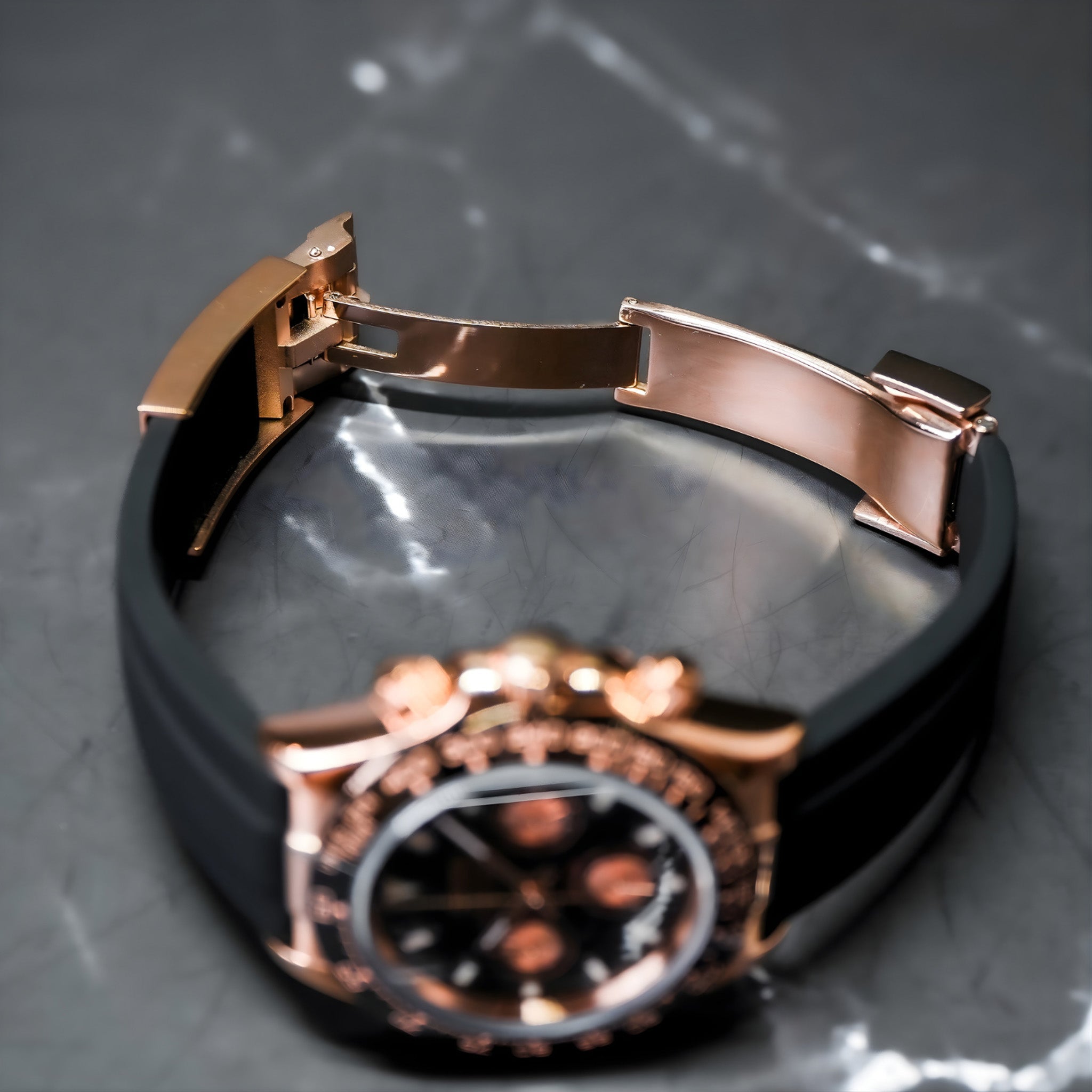 Seiko Mod Daytona RG Black - Watches By Cody