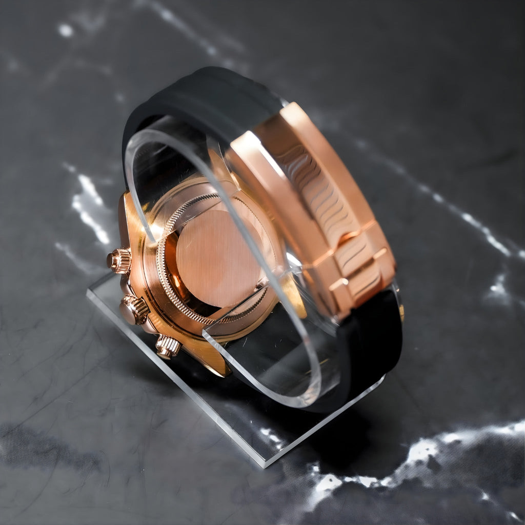 Seiko Mod Daytona RG Black - Watches By Cody