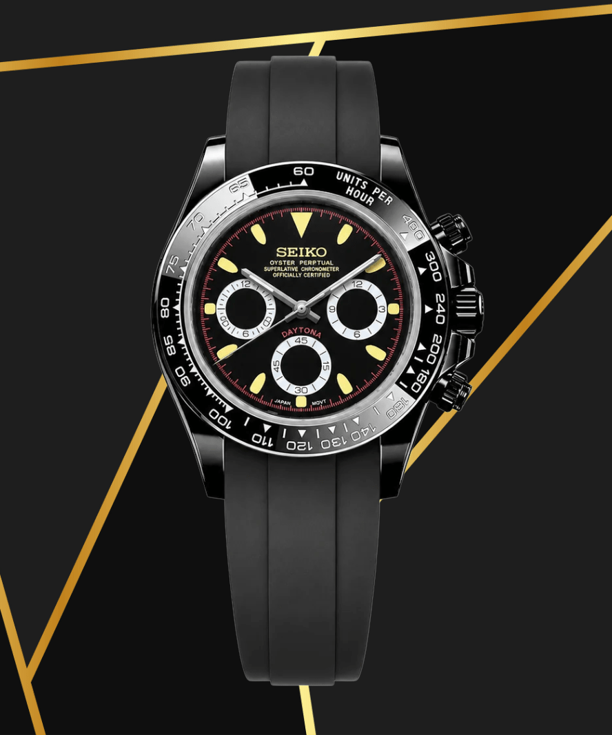 Seiko Mod Daytona Steath Spark - Watches By Cody