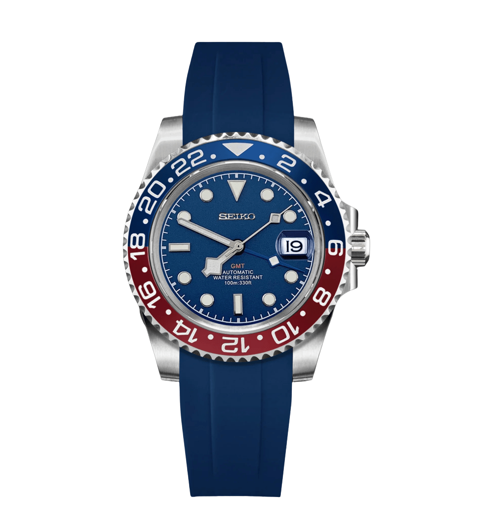 Seiko Mod GMT Blue Pepsi - Watches By Cody
