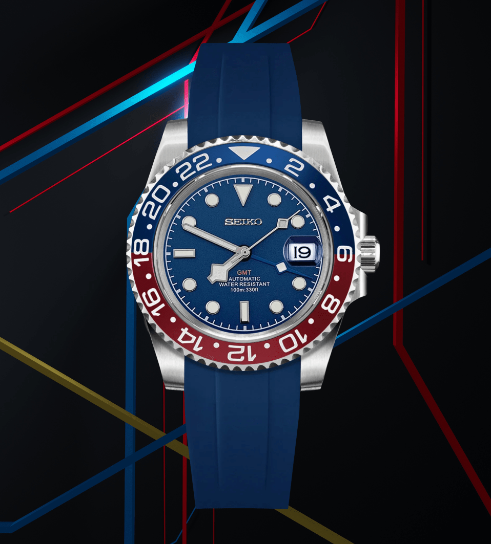 Seiko Mod GMT Blue Pepsi - Watches By Cody
