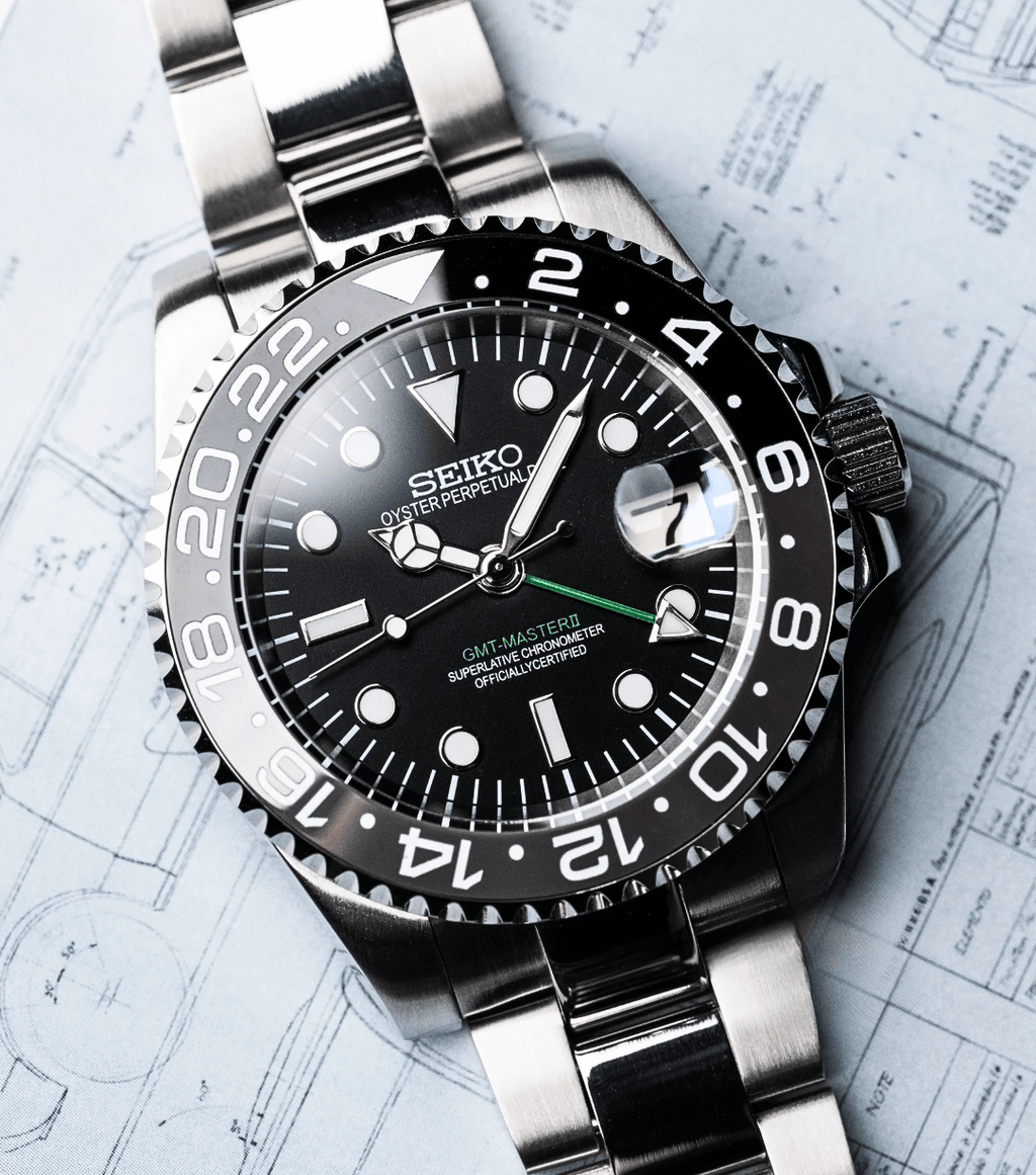 Seiko Mod GMT Bruce Wayne - Watches By Cody
