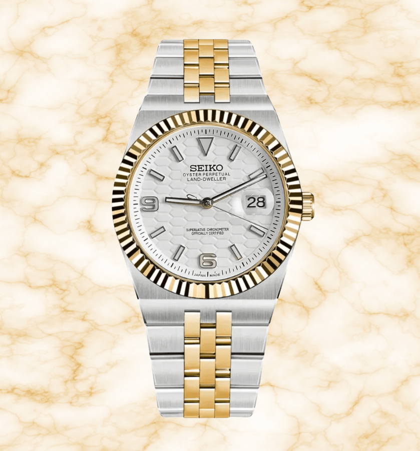 Seiko Mod Land-Dweller Twotone White - Watches By Cody