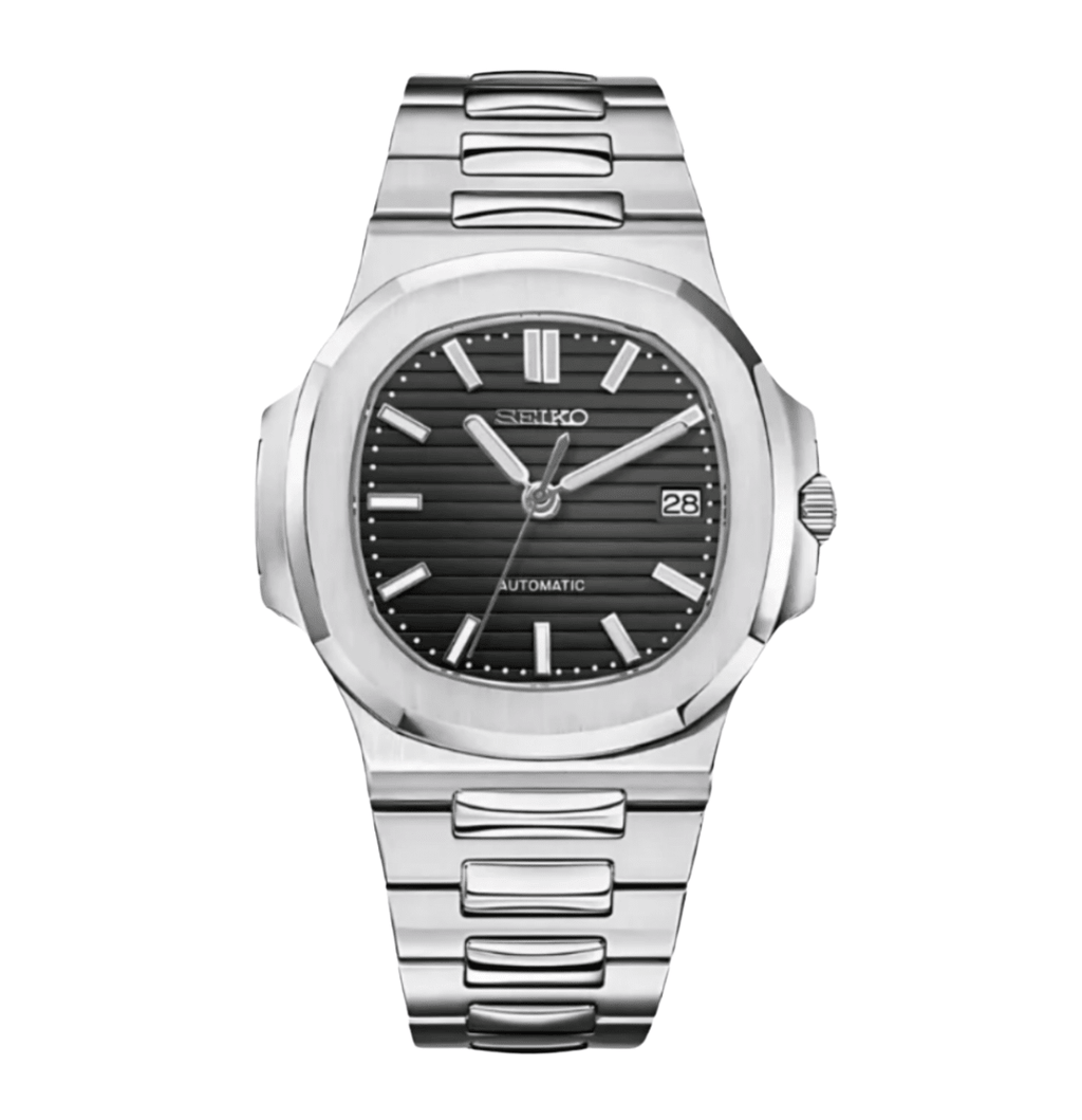 Seiko Mod Nautilus Black - Watches By Cody