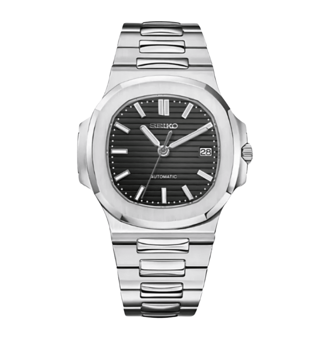 Seiko Mod Nautilus Black - Watches By Cody
