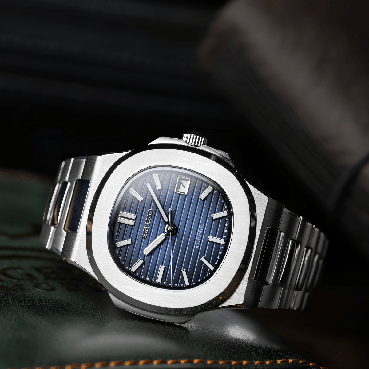 Seiko Mod Nautilus Blue - Watches By Cody
