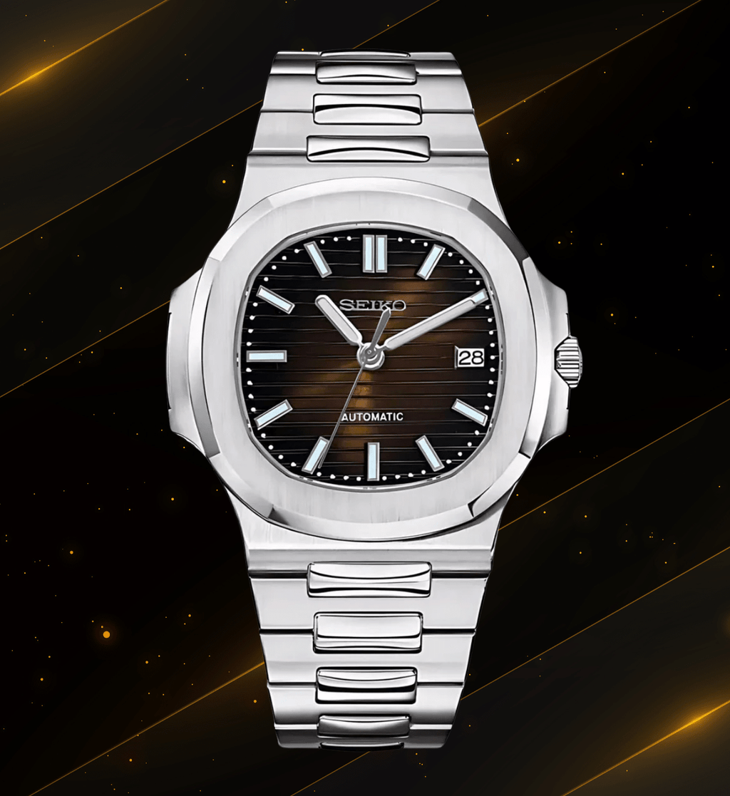 Seiko Mod Nautilus Brown - Watches By Cody