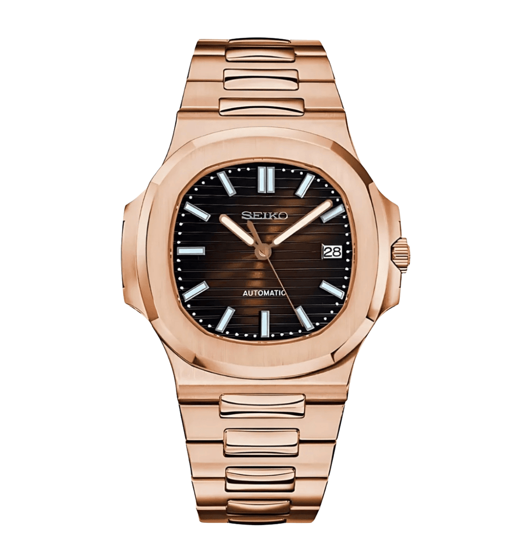 Seiko Mod Nautilus RG Chocolate - Watches By Cody