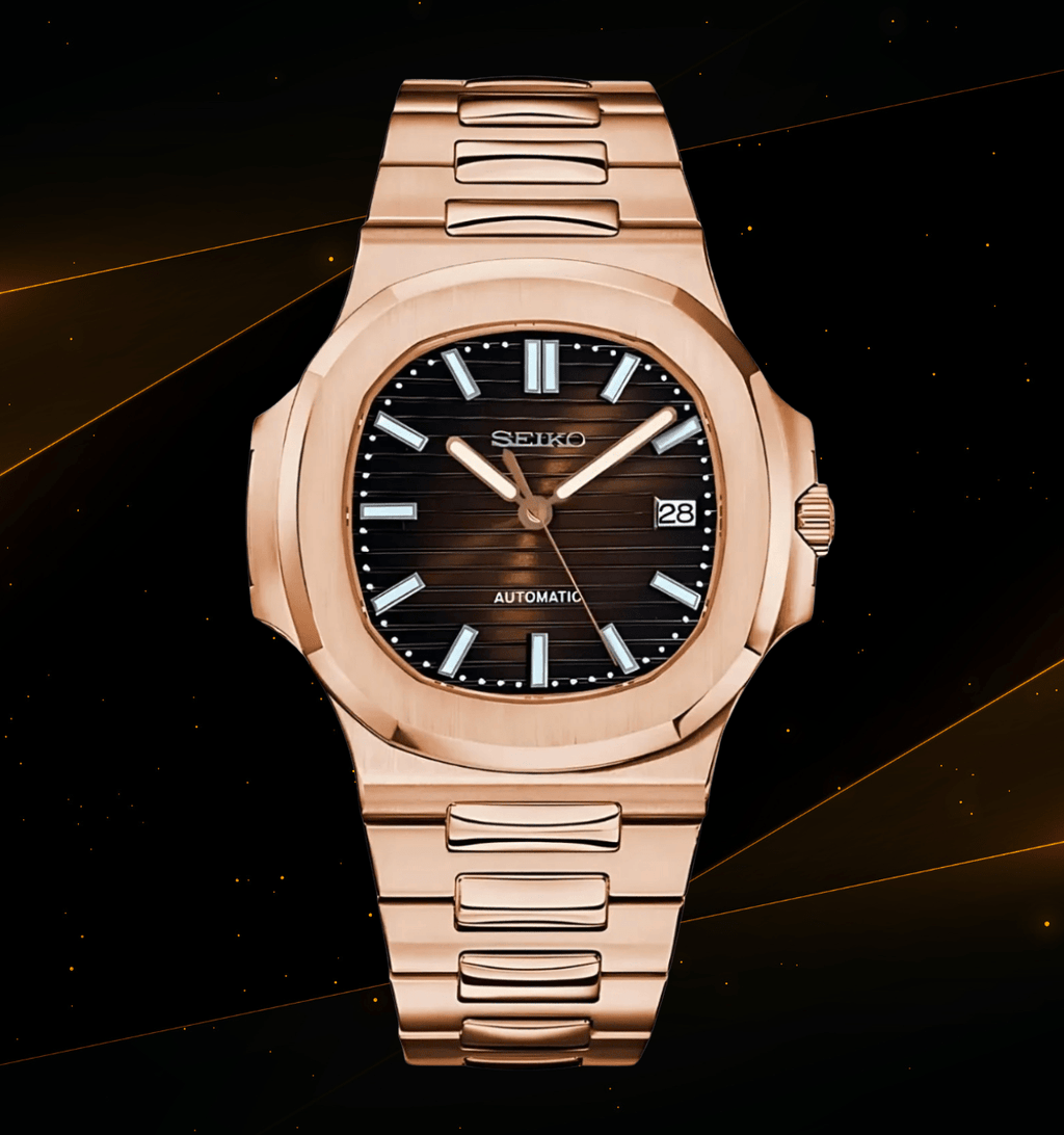 Seiko Mod Nautilus RG Chocolate - Watches By Cody