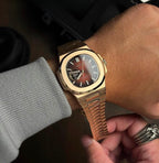Seiko Mod Nautilus RG Open Heart - Watches By Cody