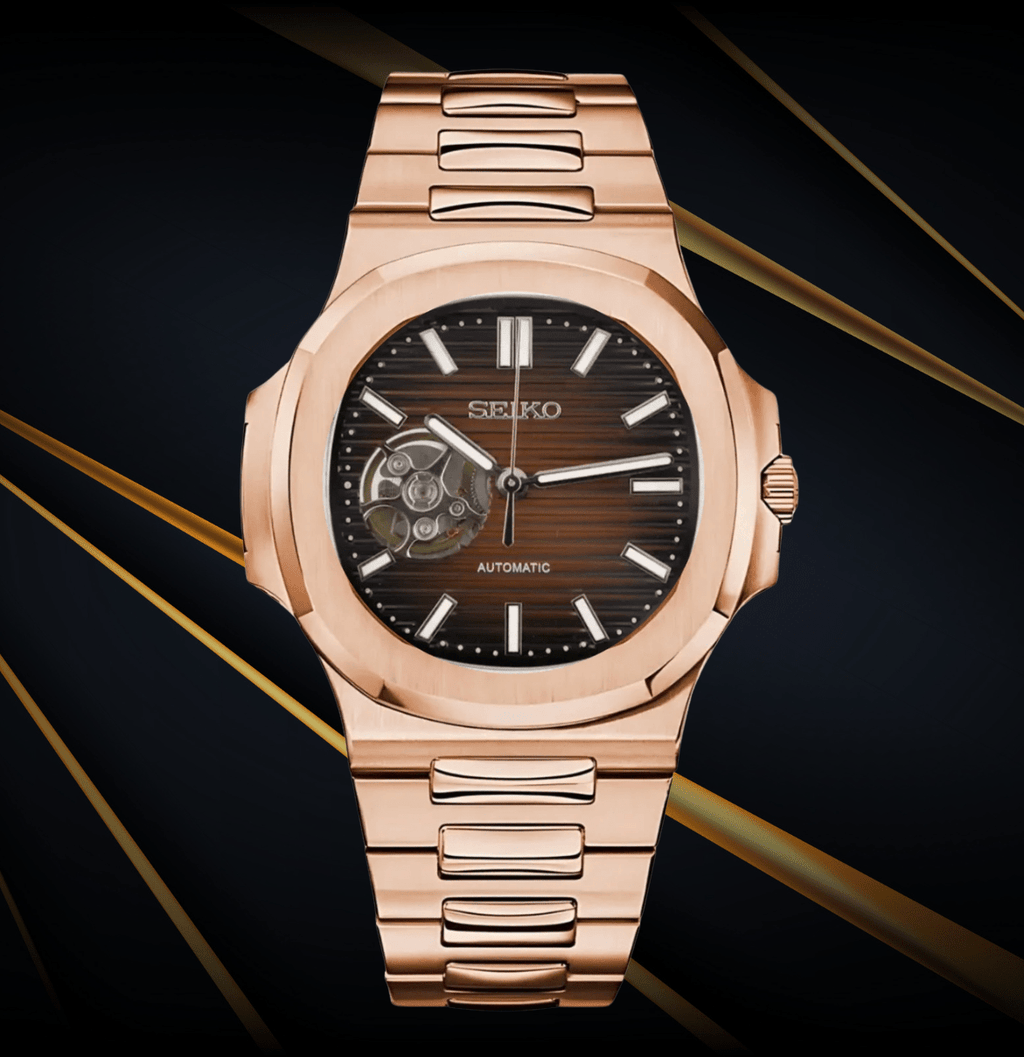 Seiko Mod Nautilus RG Open Heart - Watches By Cody