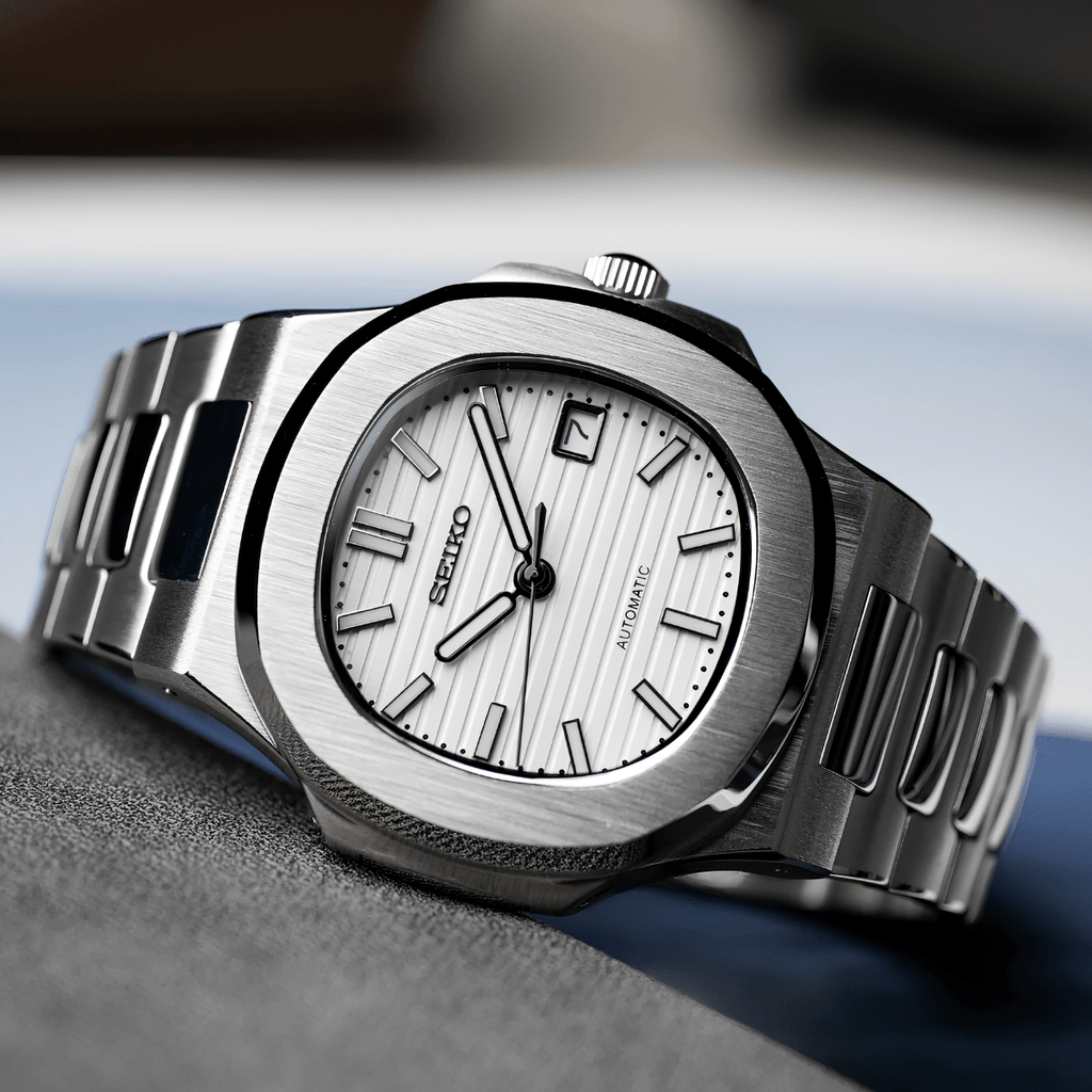 Seiko Mod Nautilus White - Watches By Cody