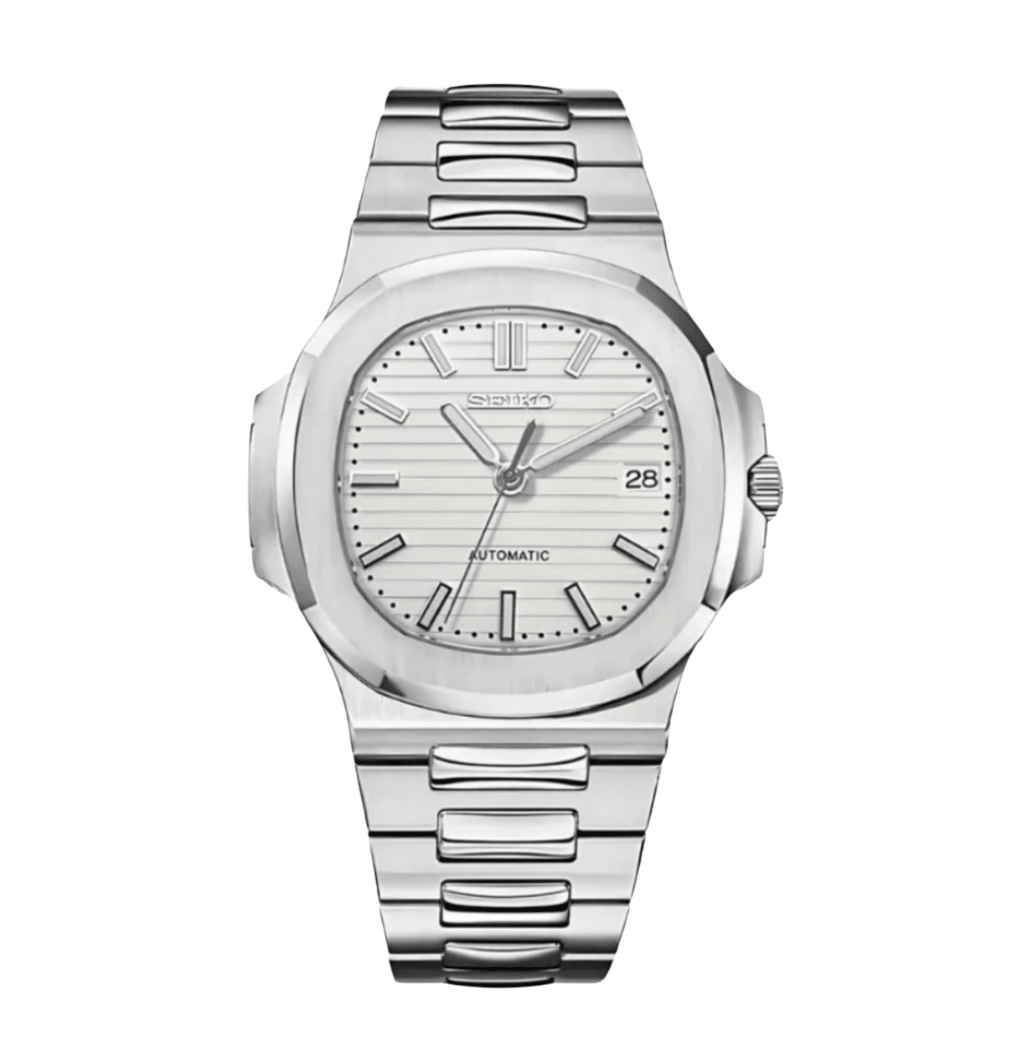 Seiko Mod Nautilus White - Watches By Cody
