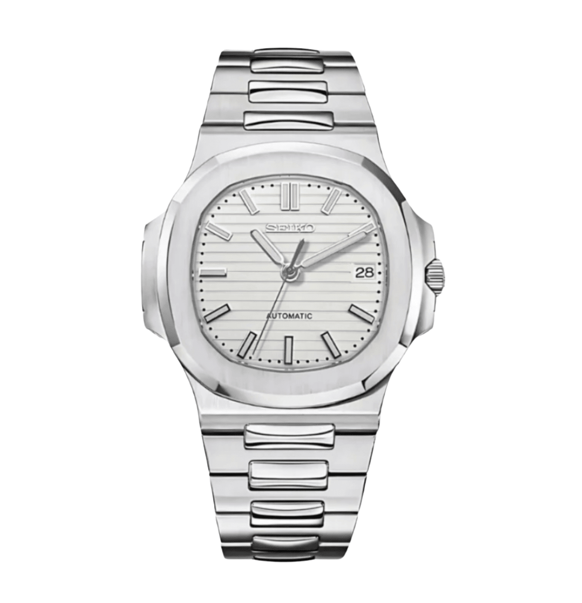 Seiko Mod Nautilus White - Watches By Cody
