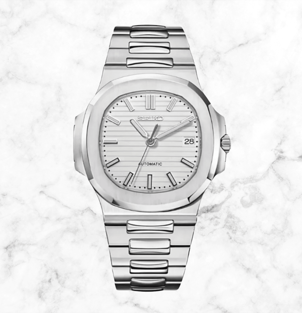 Seiko Mod Nautilus White - Watches By Cody