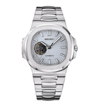 Seiko Mod Nautilus White Open Heart - Watches By Cody