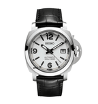 Seiko Mod Paneiko Black White NH35 automatic movement black leather strap