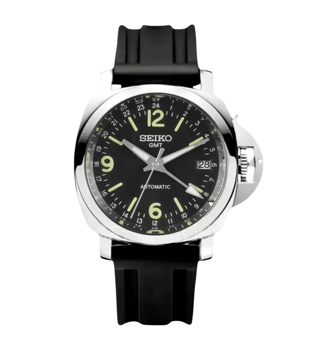 Seiko Mod Paneiko GMT Black - Watches By Cody