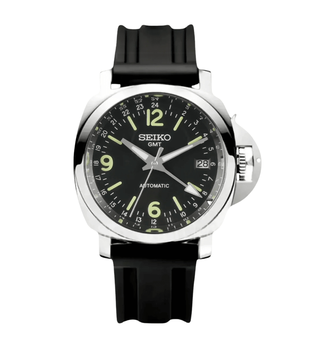 Seiko Mod Paneiko GMT Black - Watches By Cody