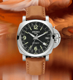 Seiko Mod Paneiko GMT Brown Black - Watches By Cody