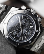 Seiko Mod Royal Oak Chrono Black - Watches By Cody