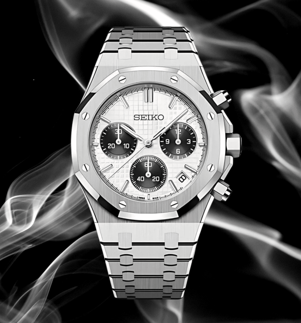 Seiko Mod Royal Oak Chrono Panda - Watches By Cody