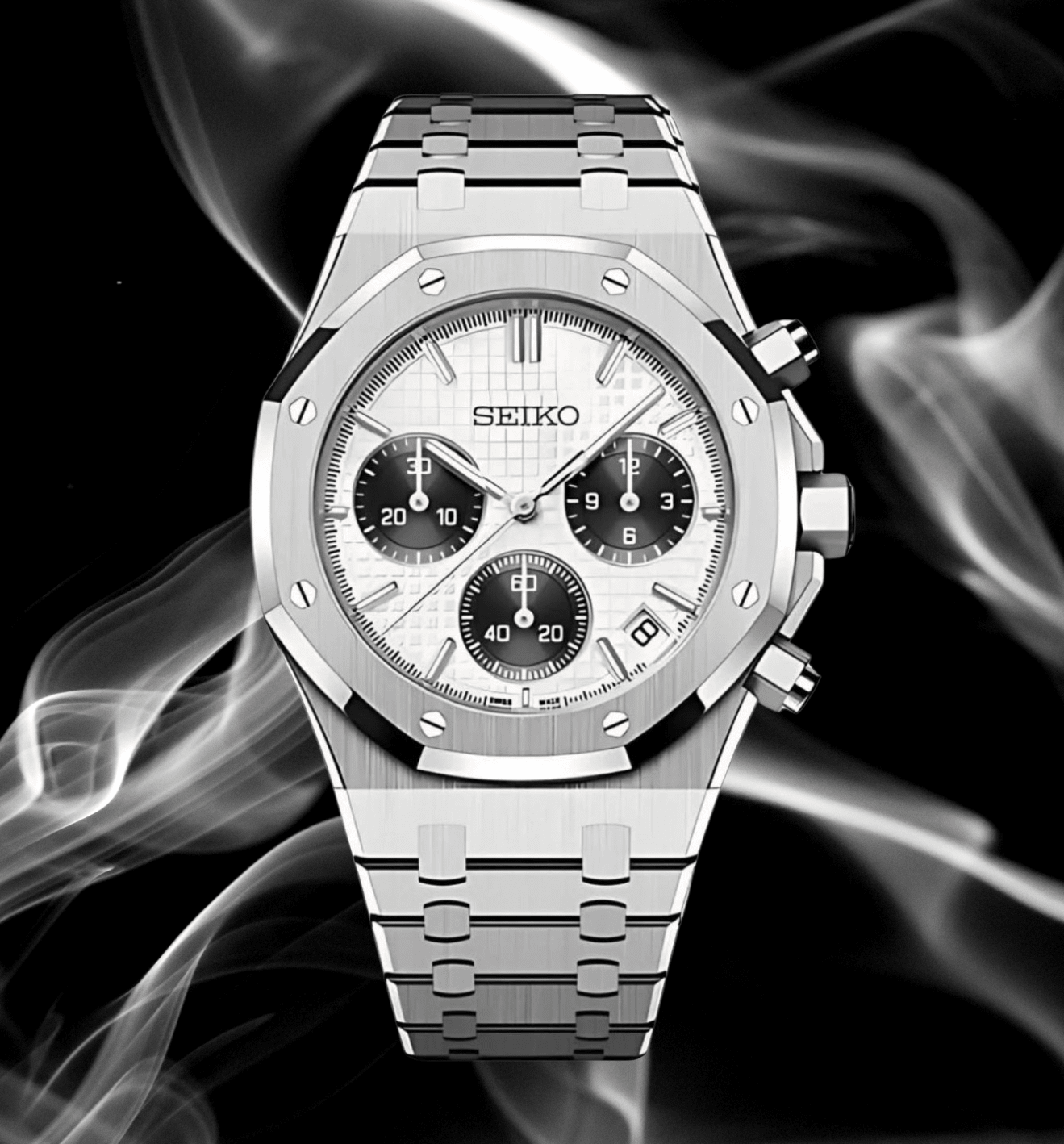 Seiko Mod Royal Oak Chrono Panda - Watches By Cody