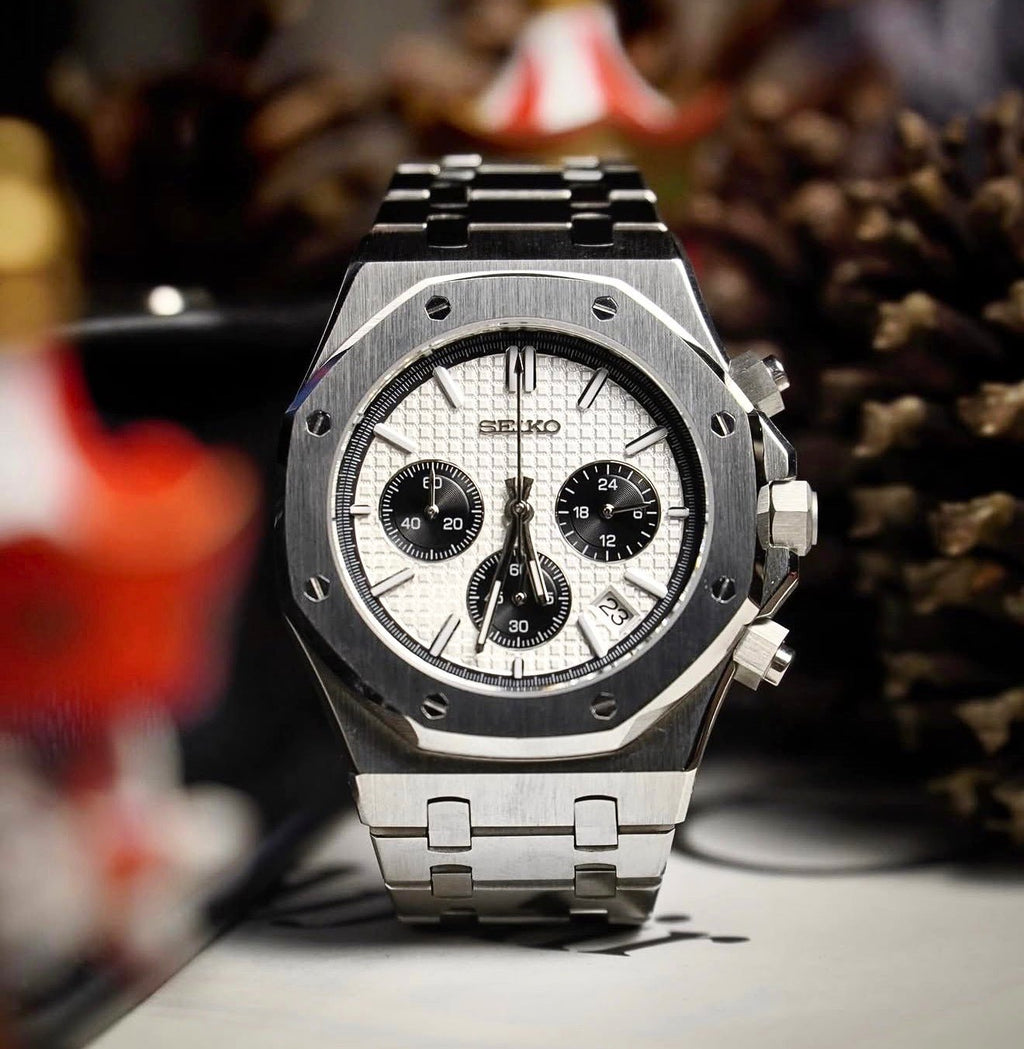 Seiko Mod Royal Oak Chrono Panda - Watches By Cody