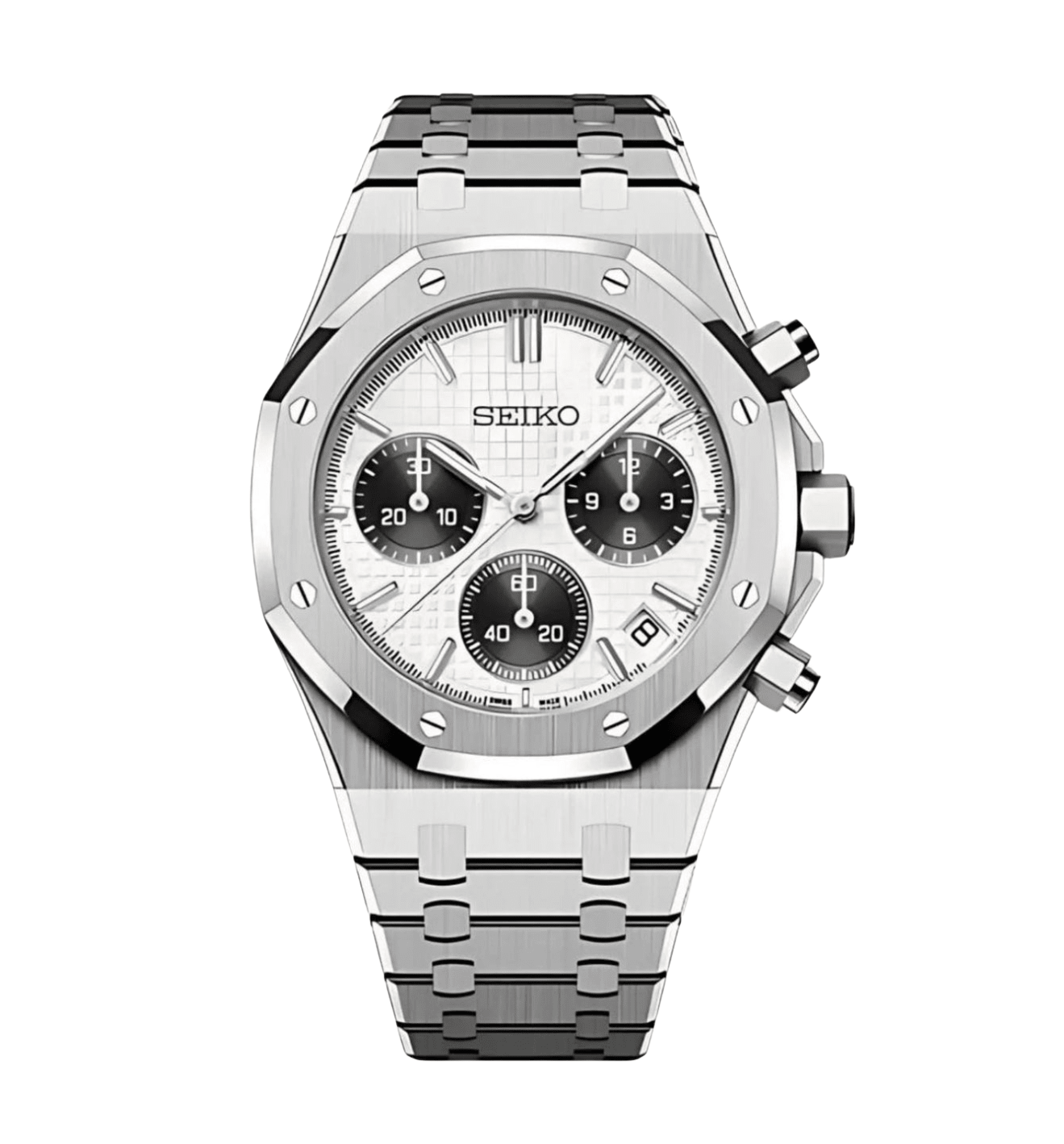 Seiko Mod Royal Oak Chrono Panda - Watches By Cody