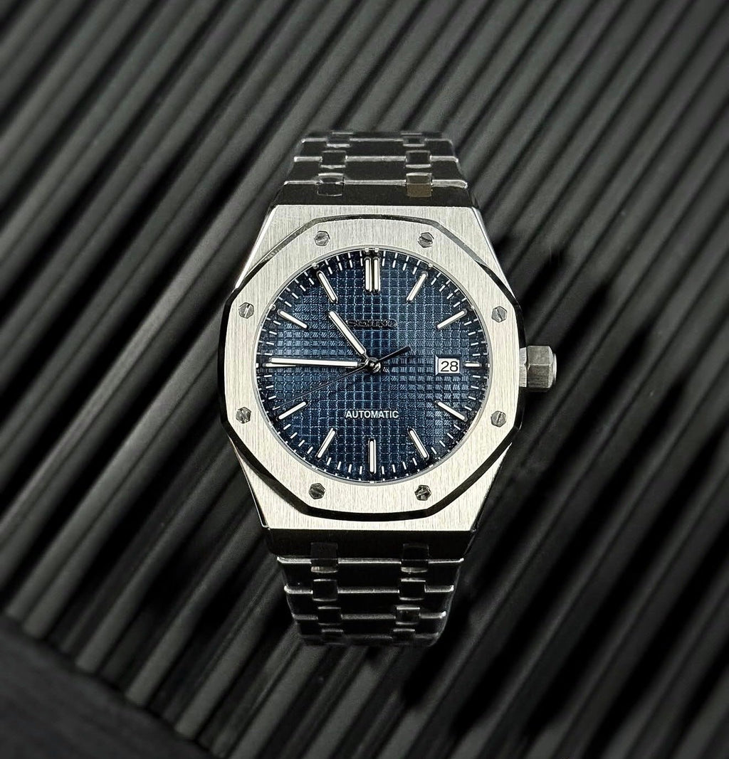Seiko Mod Royal Oak Classic Blue - Watches By Cody