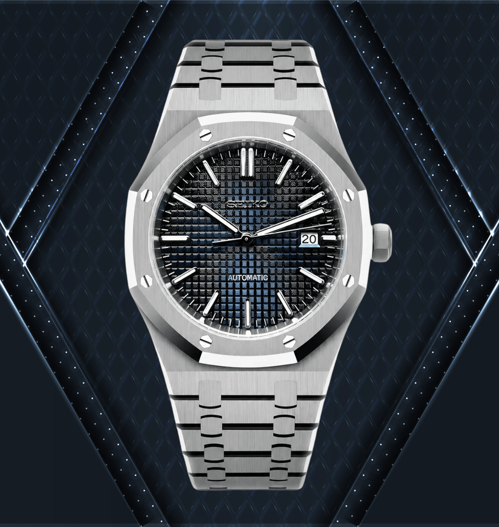 Seiko Mod Royal Oak Classic Blue - Watches By Cody