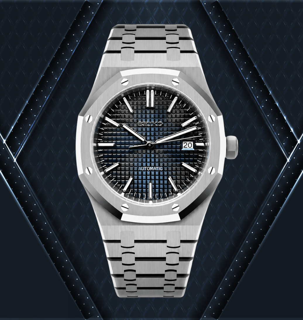 Seiko Mod Royal Oak Classic Blue - Watches By Cody