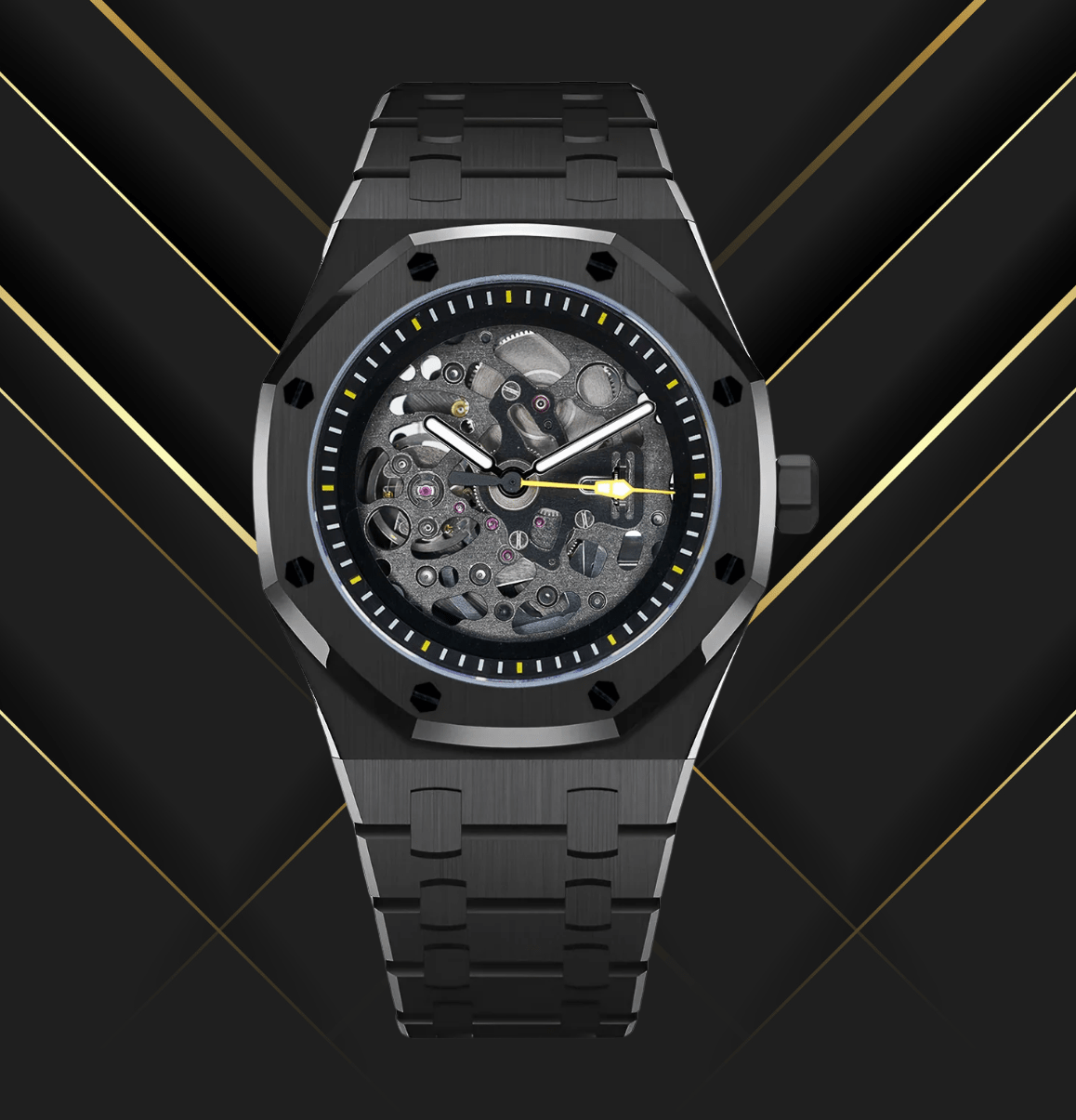 Seiko Mod Royal Oak Midnight Skeleton - Watches By Cody