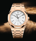 Seiko Mod Royal Oak RG White - Watches By Cody