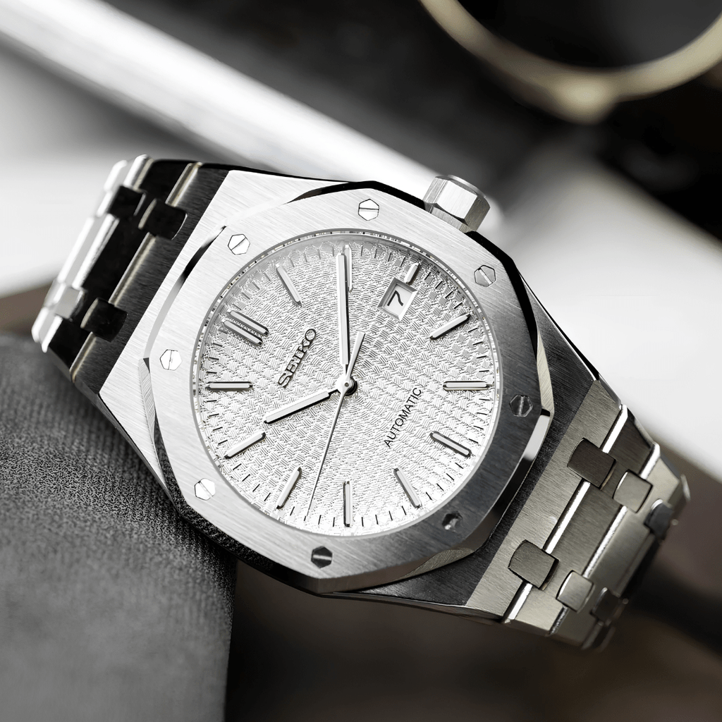 Seiko Mod Royal Oak White - Watches By Cody