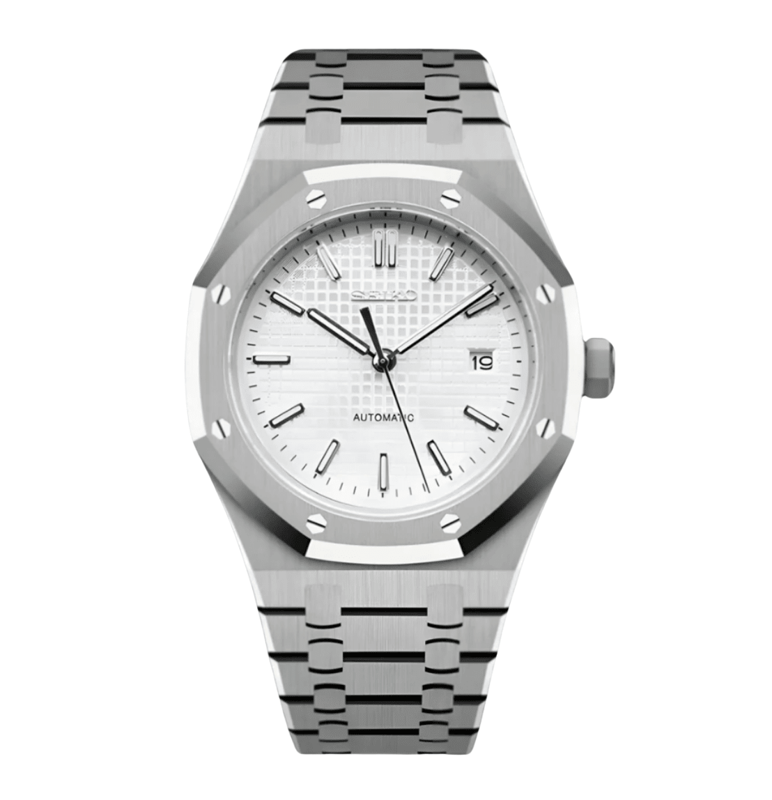 Seiko Mod Royal Oak White - Watches By Cody