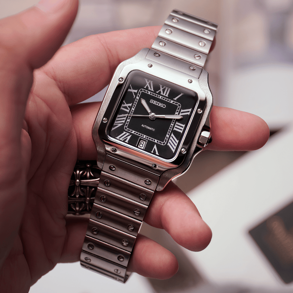 Seiko Mod Santos Black - Watches By Cody