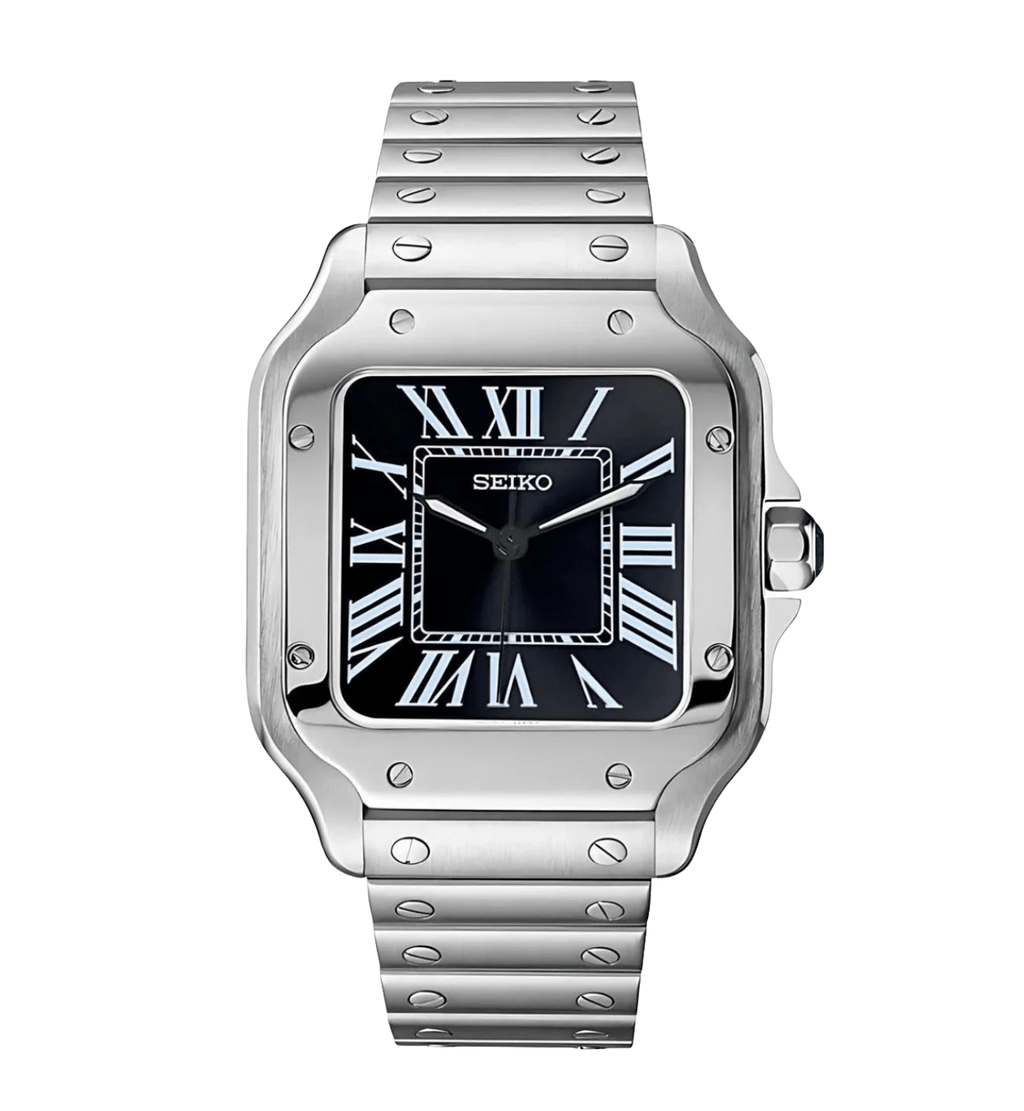 Seiko Mod Santos Black - Watches By Cody