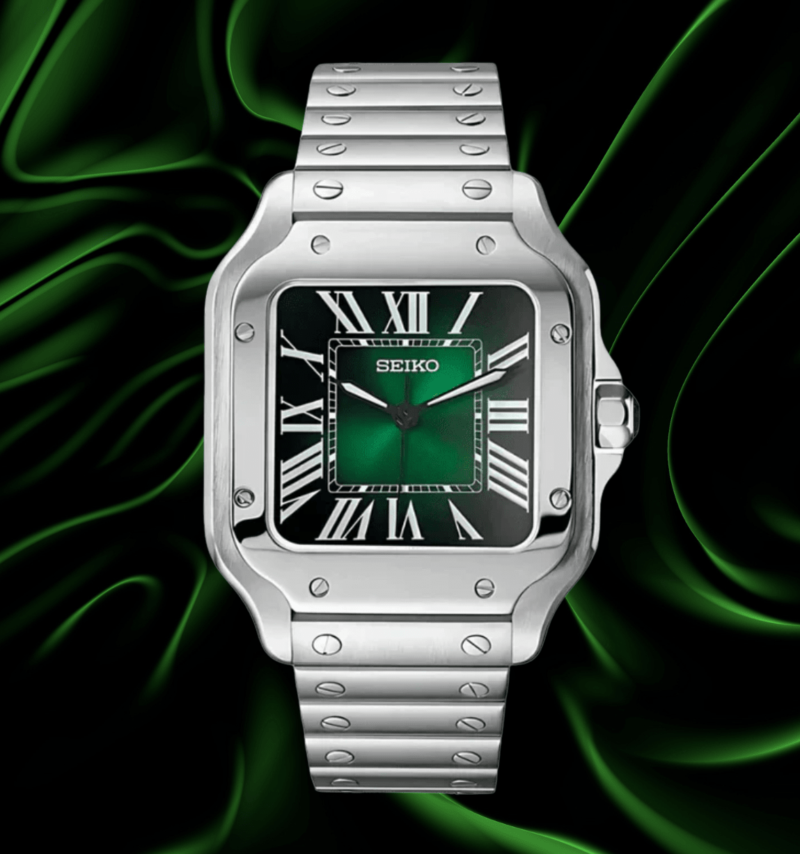Seiko Mod Santos Green - Watches By Cody